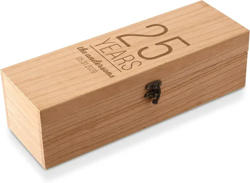 Vista 7 de Weddingstar Caja de regalo de vino de madera grabada personalizada con tapa - Blush Blooms