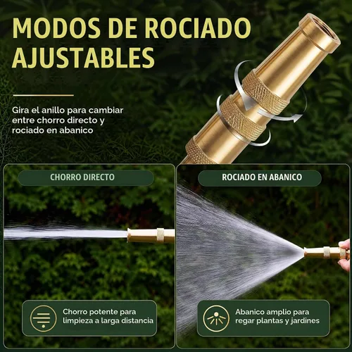 Vista 5 de Hourleey Boquilla de Manguera Giratoria Ajustable, Boquilla de Manguera GHT de Latón de Servicio Pesado de 4" 3/4" con 2 Arandelas de Goma