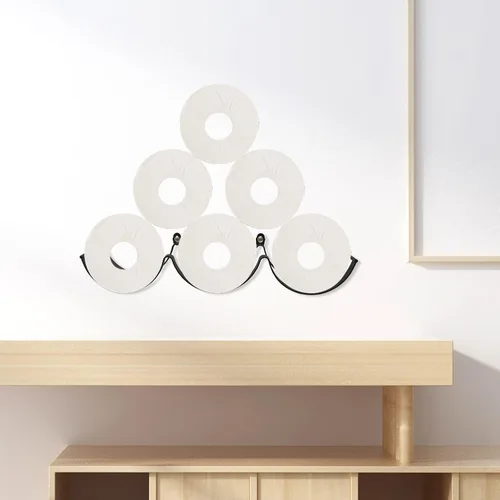 Vista 9 de STOBAZA Soporte para toallas de papel para baño, estante de pañuelos montado en la pared, estante decorativo para toallas de cocina