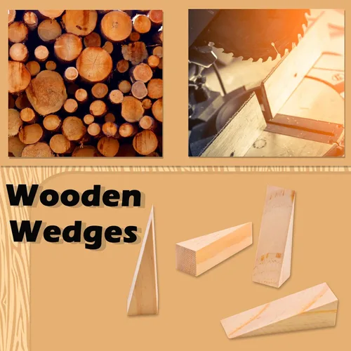 Vista 4 de Tope de puerta de madera antideslizante, cuñas de madera para la parte inferior de la puerta, cuña triangular de madera para el hogar, dormitorio