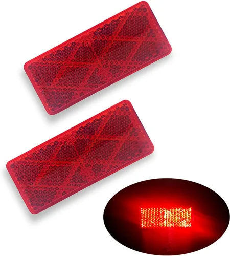 Vista 7 de E-Mark DOT 4A CCC 2 piezas de reflector rectangular autoadhesivo adhesivo para remolque, entrada de correo, buzón (ámbar)