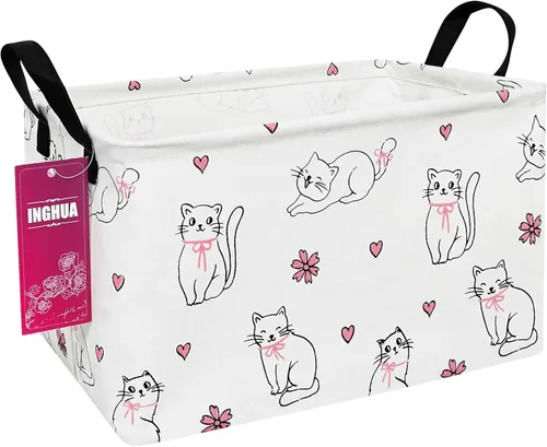 Vista 7 de Cesta de almacenamiento rectangular de tela con organizador de tela para juguetes, libros, ropa, regalos, mascotas - Perfecta para el hogar Rec