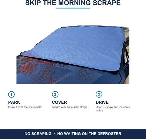Vista 4 de Cubierta de nieve y escarcha para parabrisas automotriz de ajuste personalizado, protección de triple capa compatible con 2012, 2013, 2014, 2015