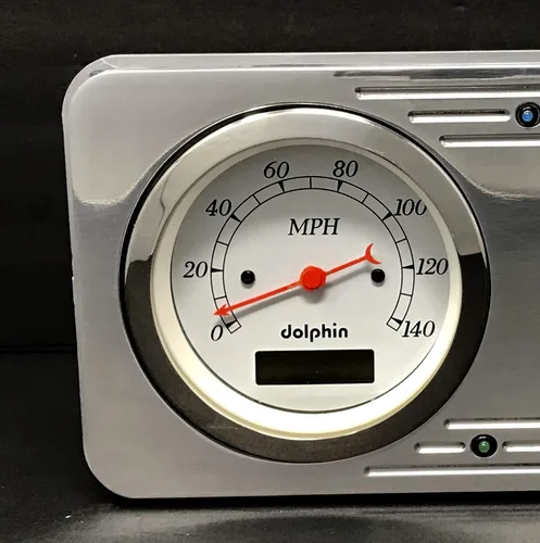 Vista 2 de 1946 Willys 2 Gauge Dash Panel Inserto 3 3/8" Quad Style Programable Blanco