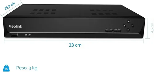 Vista 2 de Reolink - Grabadora de video en red PoE. Solo funciona con la cámara IP PoE REOLINK de 16MP/12MP/8MP/5MP/4MP, grabación 24/7 en disco duro de 4 TB
