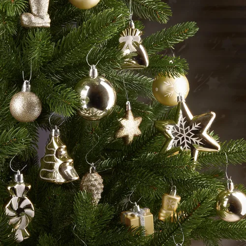 Vista 4 de BRUBAKER 77ct - Adornos de árbol de Navidad - Inastillables - Bolas de Navidad, estrellas, conos de pinos, botas, calcetines, paquetes