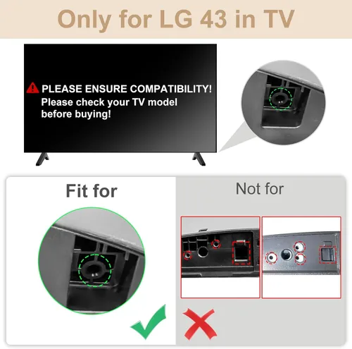 Vista 3 de Soporte de TV de 43 pulgadas para LG TV Legs 43LJ5500 43UJ6300 43UJ635T 43UK6200 43UK6090 43UK6500 43UM6900 43UM7100 43UM7300 43UN7300 43UN71 00