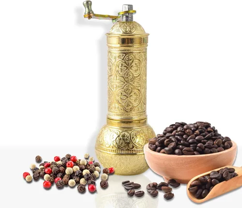 Vista 8 de Molinillo de café decorativo hecho a mano, molinillo de especias turco recargable, molinillo de café manual con mango, molinillo de café de metal