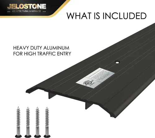 Vista 3 de Umbral de puerta de aluminio resistente de 5 pulgadas de ancho x 1/2 pulgadas de alto x 48 pulgadas de largo (bronce oscuro anodizado) – Accesible