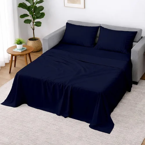 Vista 11 de Cottington Lane Juego de 4 piezas de sábanas para sofá cama tamaño matrimonial, 100% algodón egipcio de alta calidad para sofá cama, sofá biplaza