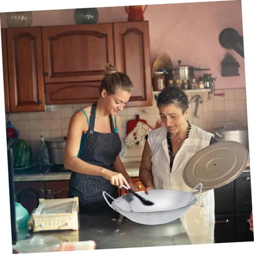 Vista 4 de DOITOOL Olla caliente inoxidable olla de doble mango sartén de metal olla de cocina casera Sartén de cocina caliente Shabu Sartén de 9 pulgadas tipo