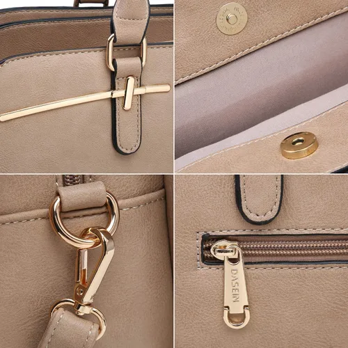 Vista 3 de Dasein - Juego de bolso y monedero para mujer, set de 2 piezas con 3 compartimentos, bolso con asa superior y correa para el hombro