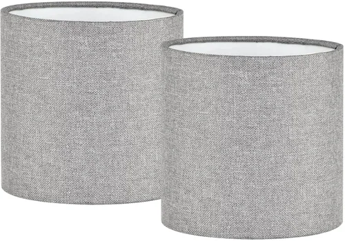 Vista 7 de MEMO - Cortinas pequeñas de tela con clip para lámpara de pared, juego de 2, tambor pequeño, 5.2 x 5.2 x 5.2 pulgadas de alto, lino, hechas a mano