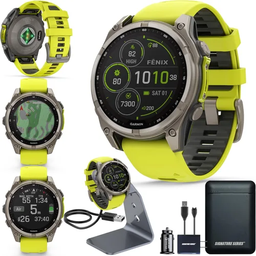Vista 12 de Garmin Fenix 8 Premium - Reloj inteligente multideporte GPS para correr, 43 mm AMOLED, clasificado para buceo, linterna incorporada Titanio DLC