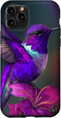 Vista 28 de Funda púrpura para iPhone XR para colibrí