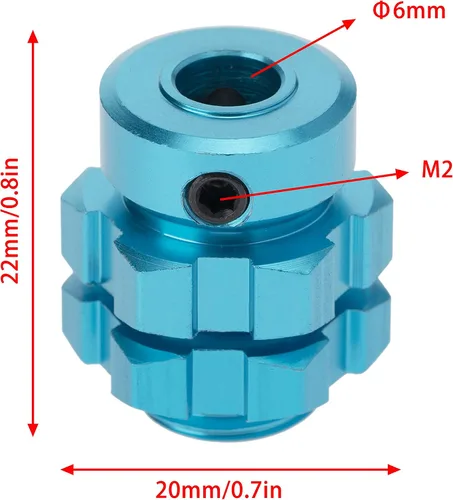Vista 4 de Bujes de rueda estriados de aluminio de 0.669 in, adaptadores de extensión espaciadores hexagonales amplios y más largos, compatible con 1/10