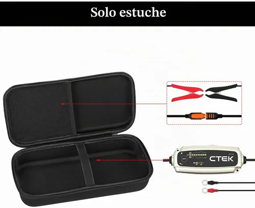 Vista 2 de Aproca Estuche rígido de almacenamiento de viaje compatible con cargador de batería CTEK (56-353) Multi US 7002 de 12 V.