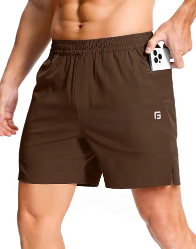 Vista 33 de GGJ Pantalones cortos deportivos ligeros para hombre con 2 bolsillos con cremallera de 7/5/9 pulgadas, pantalones cortos de tenis de secado rápido