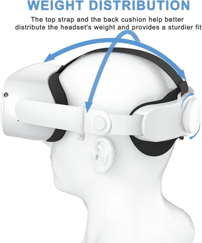 Vista 6 de SUPERUS Correa para la cabeza para Oculus Quest 2 - Correa Elite de repuesto para MetaOculus Quest 2 accesorios de realidad virtual compatibles