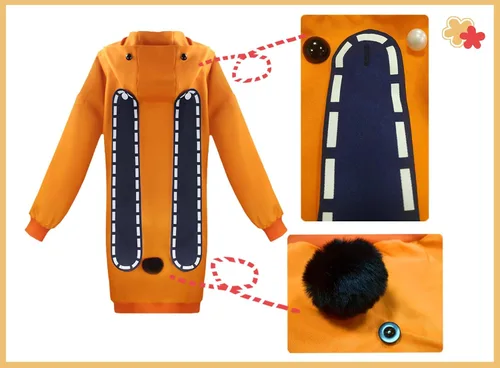 Vista 5 de Coslover Disfraz de anime Runa para cosplay orejas de conejo sudadera con capucha abrigo para mujer y niña