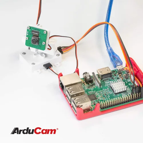 Vista 6 de Arducam Plataforma de inclinación panorámica de cámara mejorada compatible con módulo de cámara Raspberry Pi 3/V1/V2, tablero Nvidia Jetson