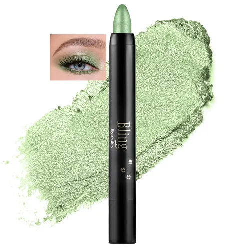 Vista 25 de Boobeen Sombra de ojos en barra impermeable con lápiz de sombra de ojos en crema brillante, kit de maquillaje de ojos con purpurina fácil de usar