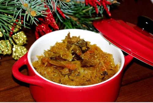 Vista 3 de Al Amin Foods Chucrut polaco con champiñones silvestres (Kapusta kiszona z leśnymi grzybami) 2 frascos de vidrio NT. Peso 29.98 oz. (29.98 oz) Por