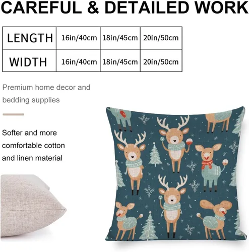 Vista 13 de Funda de almohada moderna para sofá, funda de almohada decorativa de tela de lino para exteriores, fundas de cojín de Navidad de Papá Noel