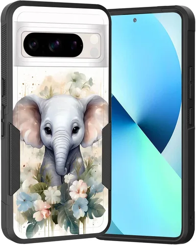 Vista 178 de Funda para Pixel 6A, Híbrida de Doble Capa de Servicio Pesado Resistente a Prueba de Golpes PC Duro + Funda Protectora de Silicona Suave para Google