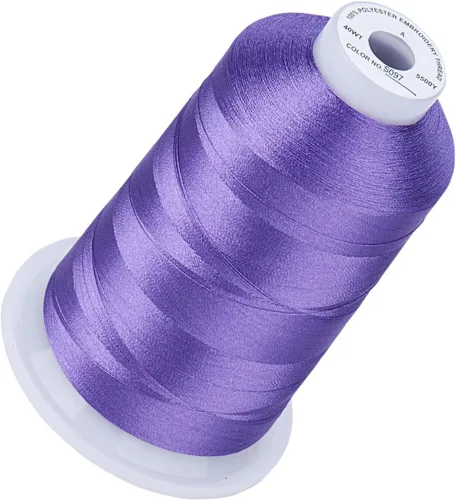 Vista 60 de Simthread 5500 yardas de hilo de bordar, 5000M de alto rendimiento 40WT 100% hilo de poliéster – 170+ colores vívidos, clasificado de alta velocidad