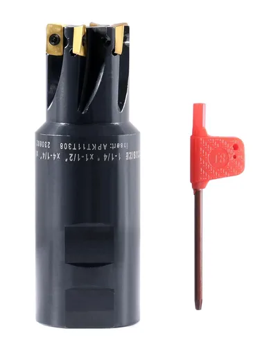 Vista 14 de Accusize Industrial Tools Molino de extremo indexable de hombro cuadrado de 90 grados de 1/2 '' con insertos de carburo Apkt11T3, 0056-0913