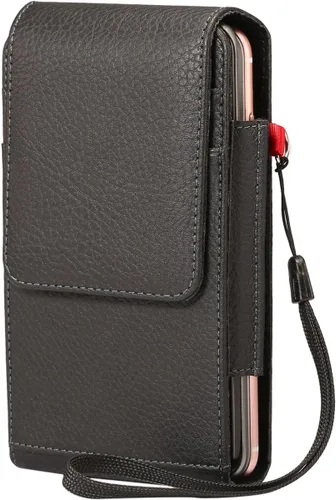 Vista 2 de Funda de cuero vertical para hombre con 2 bolsillos con clip para Samsung Galaxy Note 20/Note20 Ultra/S23 Ultra/S22+/S21