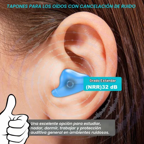 Vista 3 de Tapones para los oídos de natación-Tapones para los oídos de silicona para dormir