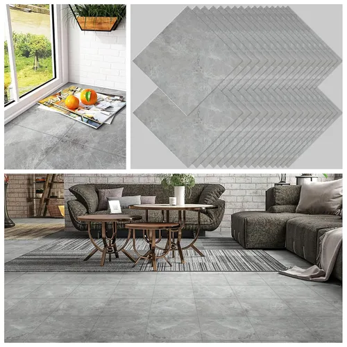 Vista 10 de CHICHOME Paquete de 6 azulejos de suelo impermeables de 12 x 12 pulgadas para despegar y pegar, azulejos de vinilo autoadhesivos extraíbles