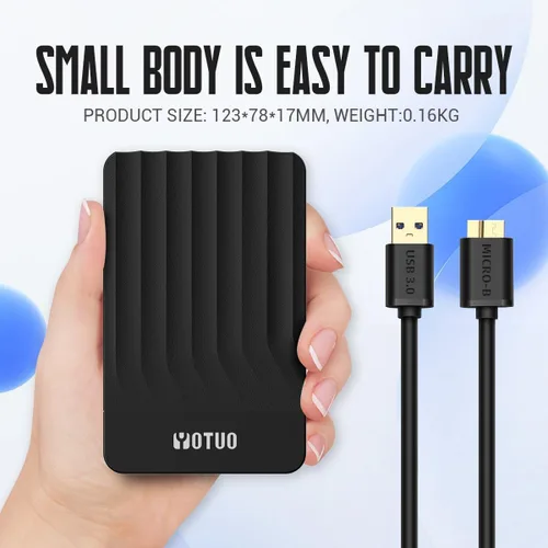 Vista 5 de YOTUO Disco duro externo portátil 120GB HDD móvil USB 3.0 para PC,Mac,Escritorio,Ordenador portátil