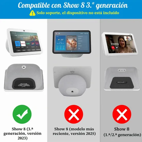 Vista 2 de PlusAcc Soporte para Show 8 (3ª generación) - Soporte de inclinación ajustable, accesorios de soporte de mesa compatibles con modelos de iPhone