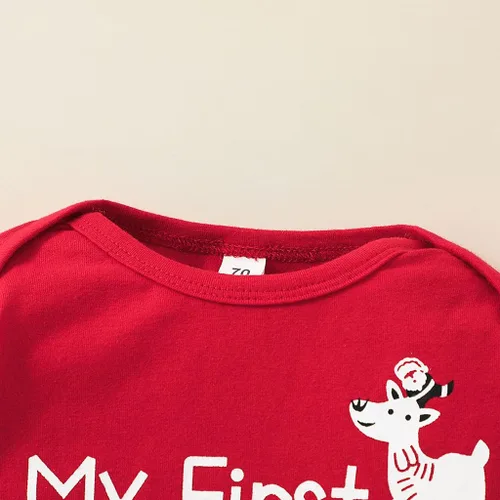 Vista 3 de LYQTloml My Frist - Ropa de Navidad para bebés y niños recién nacidos traje de reno y pantalones