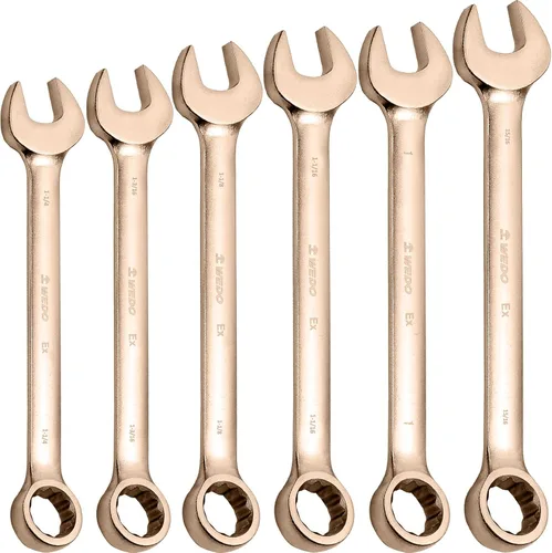 Vista 20 de WEDO Llave combinada sin chispas, llave combinada de seguridad sin chispas, bronce de aluminio, forja, DIN 3113, certificado BAM y FM, tamaño 1