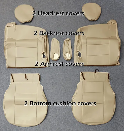 Vista 2 de Funda protectora para asiento delantero y 2 apoyabrazos, de piel sintética, personalizada, original, para Chevy.