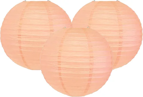 Vista 20 de Paquete de 3 linternas redondas de papel para decoración de boda y fiesta de cumpleaños (azul bebé, 4 pulgadas/3.9 in)