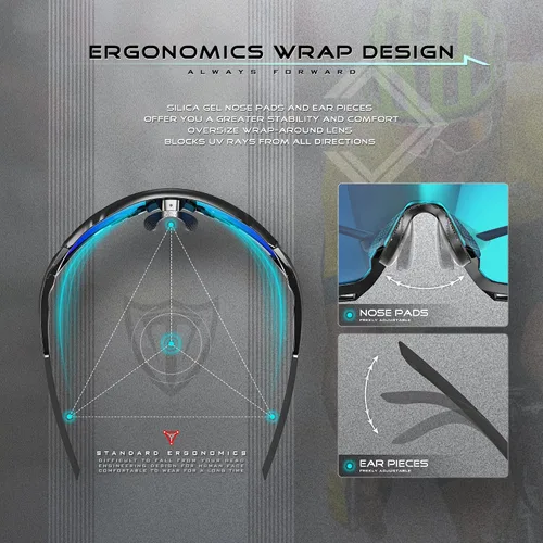 Vista 6 de ATTCL Gafas de sol de ciclismo de lujo para hombres y mujeres, gafas deportivas, protección UV 400 para ciclismo, esquí, conducción