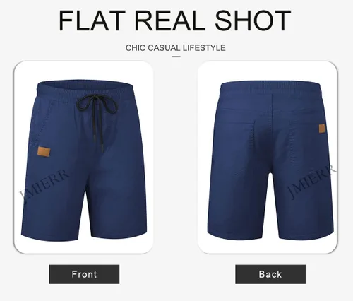 Vista 6 de JMIERR - Pantalones cortos informales para hombre, pantalones cortos de golf, pantalones chinos con cordón, de tela de sarga elástica, para verano