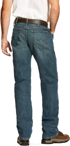 Vista 2 de Ariat Rebar M4 - Jeans de corte de bota DuraStretch de tiro bajo para hombre Carbine