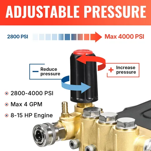 Vista 5 de YAMATIC Bomba de hidrolavadora horizontal de émbolo triple eje de 1 pulgada 4000 PSI 3.5 GPM, repuesto para Simpson AAA 90034, 90039,90038, Honda