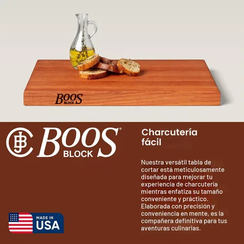 Vista 5 de John Boos R-Board Series Tabla de cortar rectangular de madera de cerezo de 18 x 12 pulgadas, 1.5 pulgadas de grosor, bloque de carnicero reversible