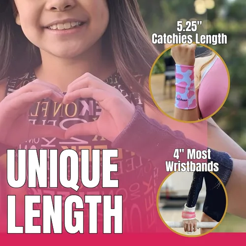 Vista 3 de Catchies 5.25 Inch Gymnastics Wristbands for Grips for Athletes Ages 6-18+ Negro
