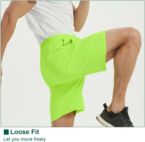 Vista 3 de ZONBAILON Mens Athletic Shorts with Pockets, Workout Shorts Elastic Waistband Running Shorts