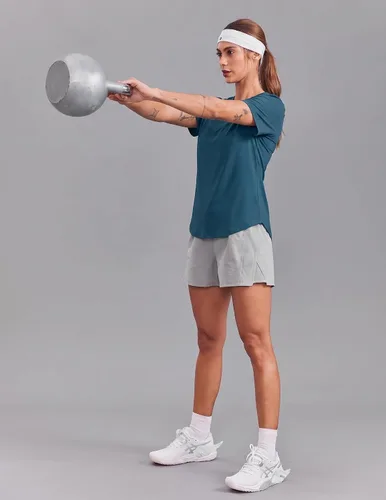 Vista 3 de PINSPARK Camisetas básicas de entrenamiento suaves para mujer, de manga Azul oscuro