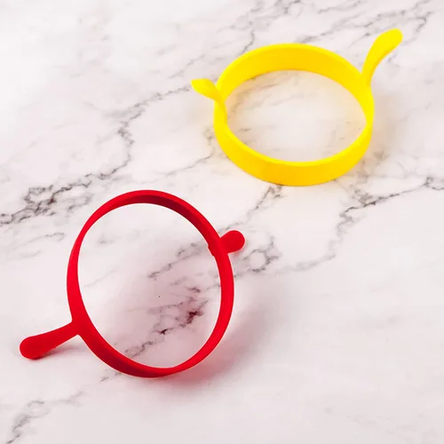 Vista 9 de Paquete de 4 anillos de silicona para huevos, anillos de huevo antiadherentes, moldes para cocinar, anillos perfectos para huevos fritos