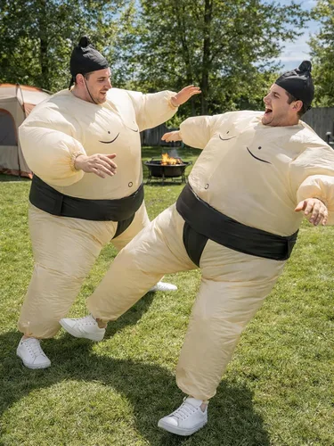 Vista 5 de Sumo Wrestler - Traje inflable para adultos, disfraz de Halloween, talla única